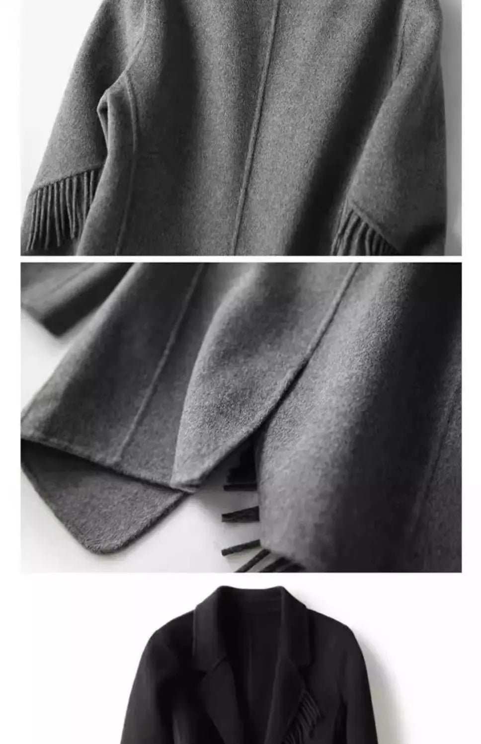 2025 neue Herbst Winter Wolle Mantel Frauen Windjacke Jacke Baumwolle Oberbekleidung Quaste Woolen Anzug Kleidung Weibliche Strickjacke.