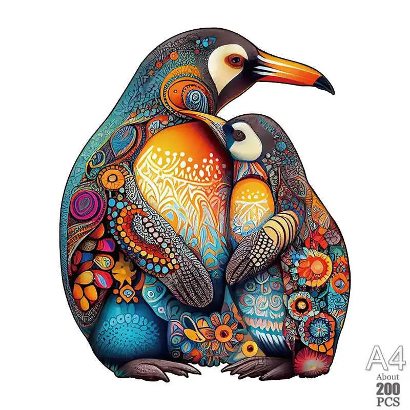 Irregular Shaped Wooden Animal Puzzle DIY Puzzle Party Games Educational Gift for Kids Holiday Gift Intelligent Cat Wood Jigsaw