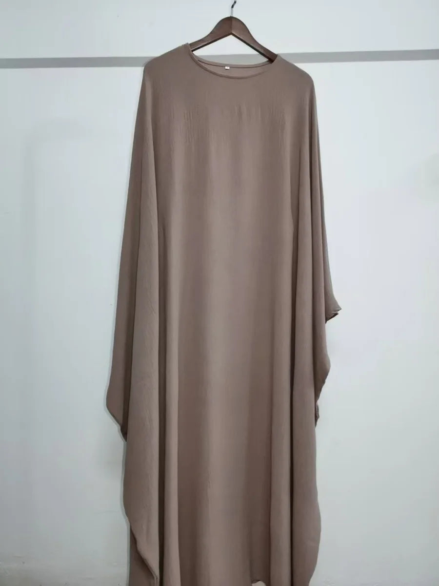 Muslim Women Arabic Dubai Abaya Plus size adjustable Waist Long Dress Modest Kaftan Robe Imitation Linen Femme Islam Clothing.