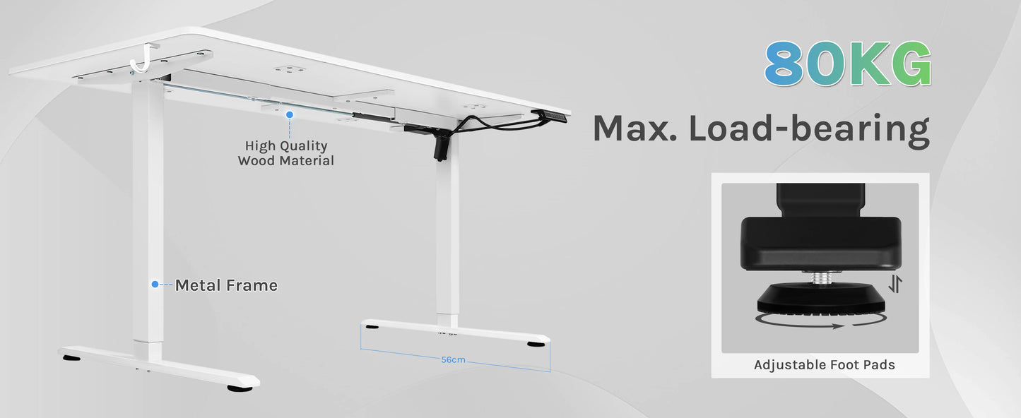 WOLTU Elektrischer stehender Computertisch, höhenverstellbarer, ergonomischer Arbeitstisch mit USB-Ladeanschluss und Speichersteuerung