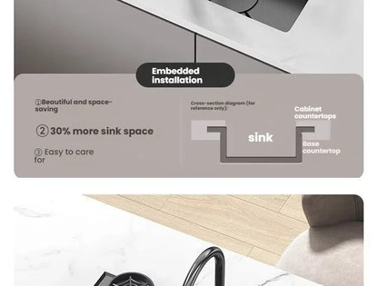 Gray Stainless Steel Kitchen Sink Large Single Slot Multifunctional Nano Honeycomb Embossed Wash Dish Basin Undermount Basin