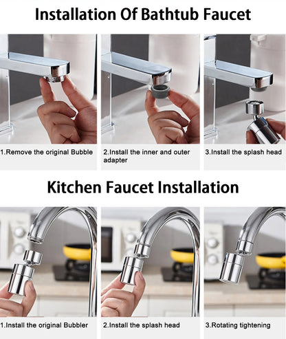360°Universal Kitchen Faucet Anti-splash Aerator Bathroom Tap Rotatable Faucet 2 Mode Tap Nozzle Bubbler Kitchen Sink Faucet.