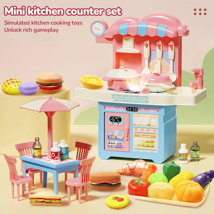 Simulated Kitchen Toy Play Set Miniature Food Pretend Play House Appliance Laundry Cookware Children Role-Playing Toys Girl Game.