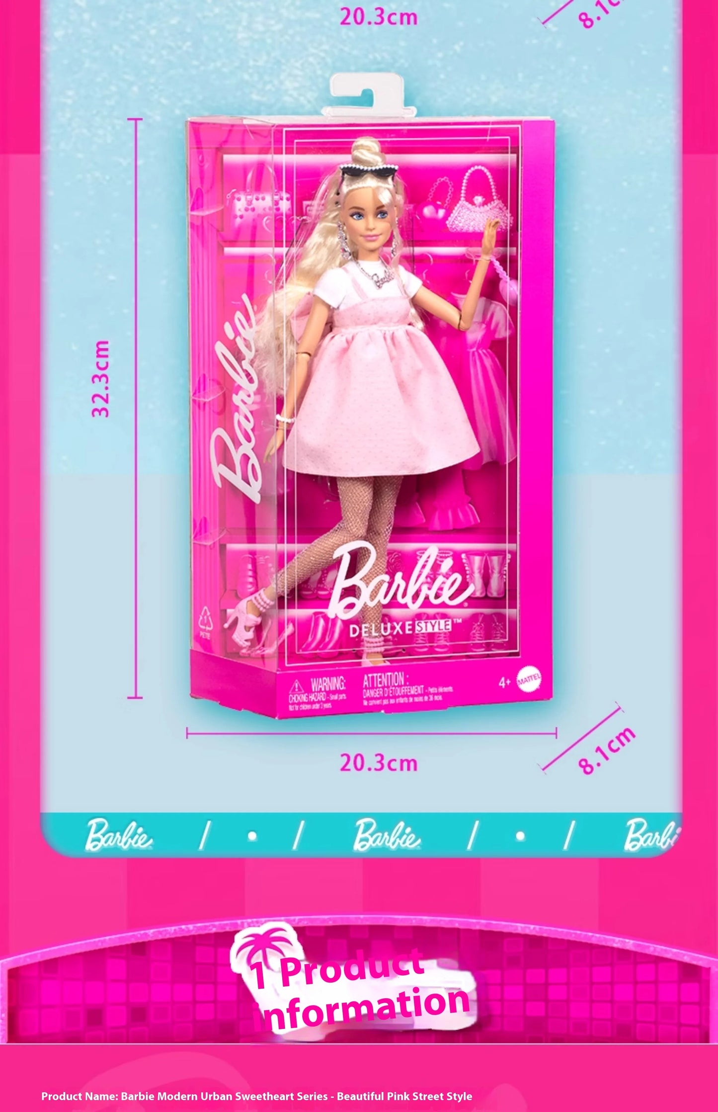 Genuine Barbie Deluxe Style Dolls Pink Dress Outfit Blond Hair Knot Bow Accessories Toys For Girls Sweet Birthday Gift In Stock