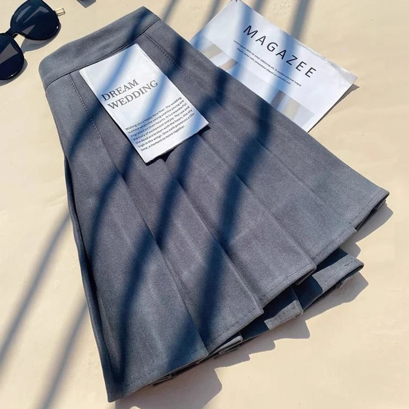 Faux Wool Pleated Skirts for Women Y2K Autumn Winter High Waist Preppy Woolen Jk Dance Skirt Korean Streetwear Female Mini Skirt