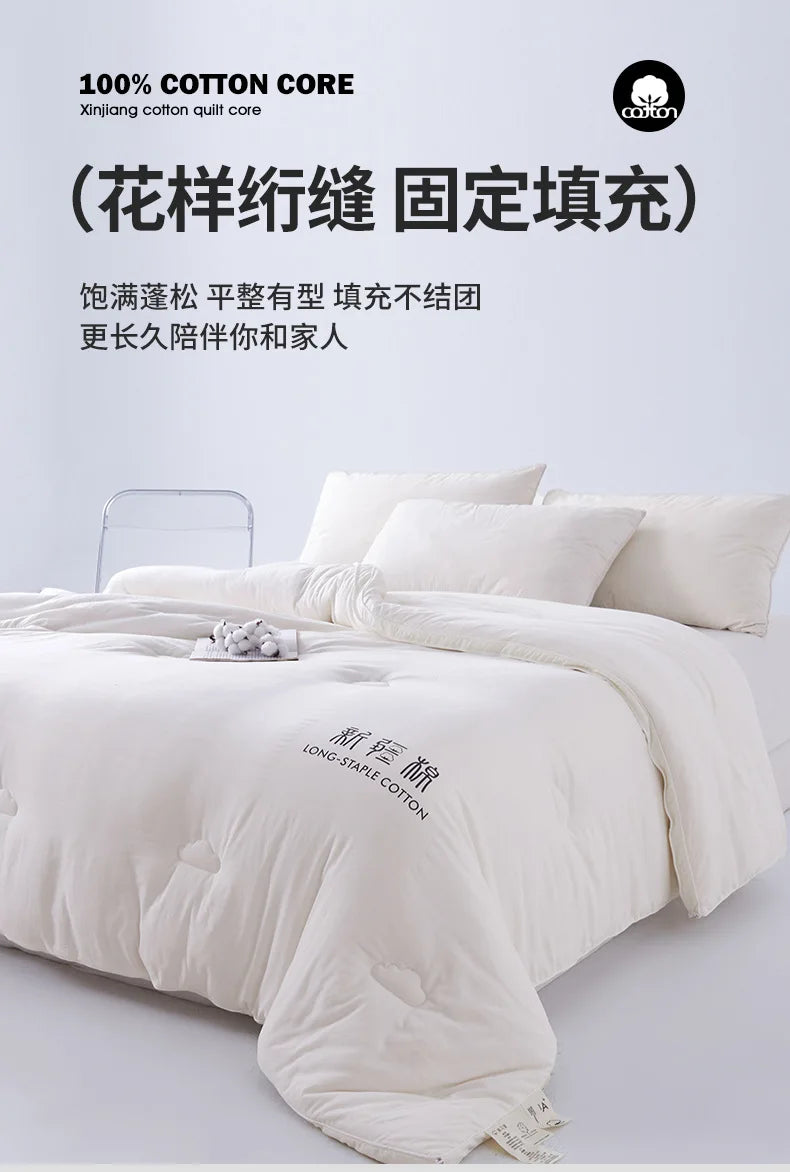 2025 new class A Xinjiang cotton thickened winter quilt spring and autumn quilt pure cotton quilt student dormitory warm.