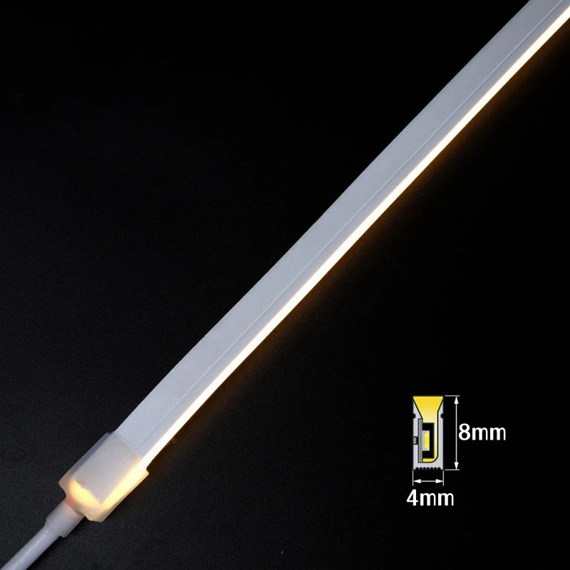 4x8mm Super Thin LED Neon Strip Light DC12V Flexible Waterproof Silicone Tube Diffuser Recessed Cabinet Bedroom Tape Neon Lights.
