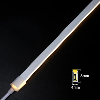 4x8mm Super Thin LED Neon Strip Light DC12V Flexible Waterproof Silicone Tube Diffuser Recessed Cabinet Bedroom Tape Neon Lights.