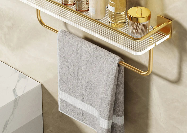 Punch-freies Luxus Badezimmer Regal Regale Wand Shampoo Kosmetische Lagerung Rack Für Küche Halter Platz Acryl Organizer