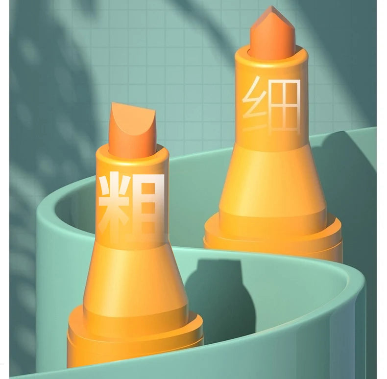 Deli 10-teiliges Textmarker-Set, große Kapazität, Meißelspitze, Bonbonfarben-Marker, Studenten-Briefpapier, Schulbedarf.