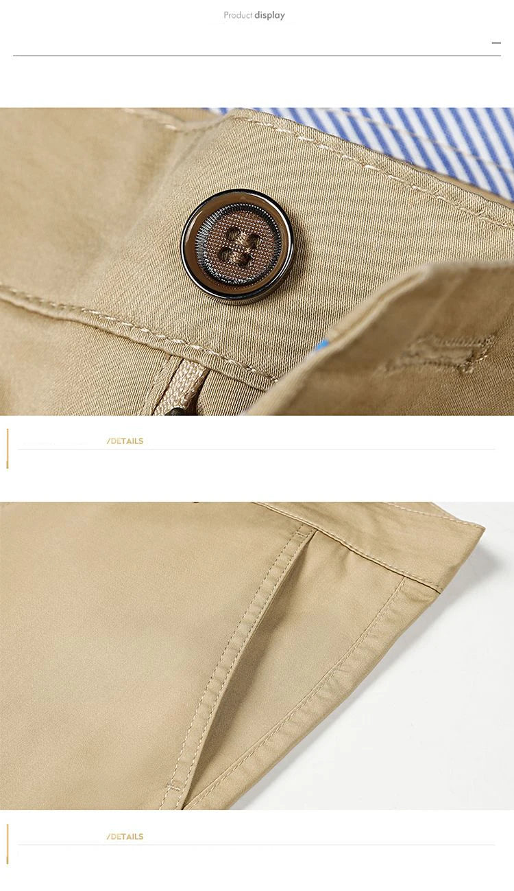 Summer Thin Men's Slim Suit Pants Fashion Business Casual Cotton Green Black Khaki Trousers Male Brand Clothing 30-40.