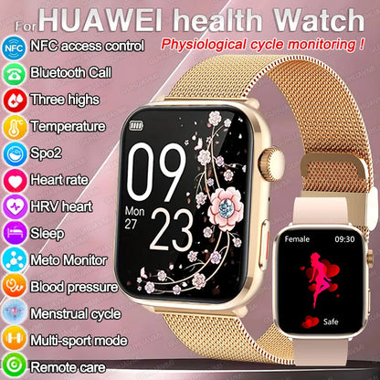 2025 New Iatrology Grade Smart Watch Women Blood pressure Blood oxygen Fat Heart Rate Menstrual Tracking BT Call Bracelet Ladies.