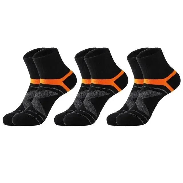 3 Pairs Men's Socks Hiking Black Sports Basketball Socks Casual Soft Running Summer Absorb Sweat Breathable Male Sokken Gifts.