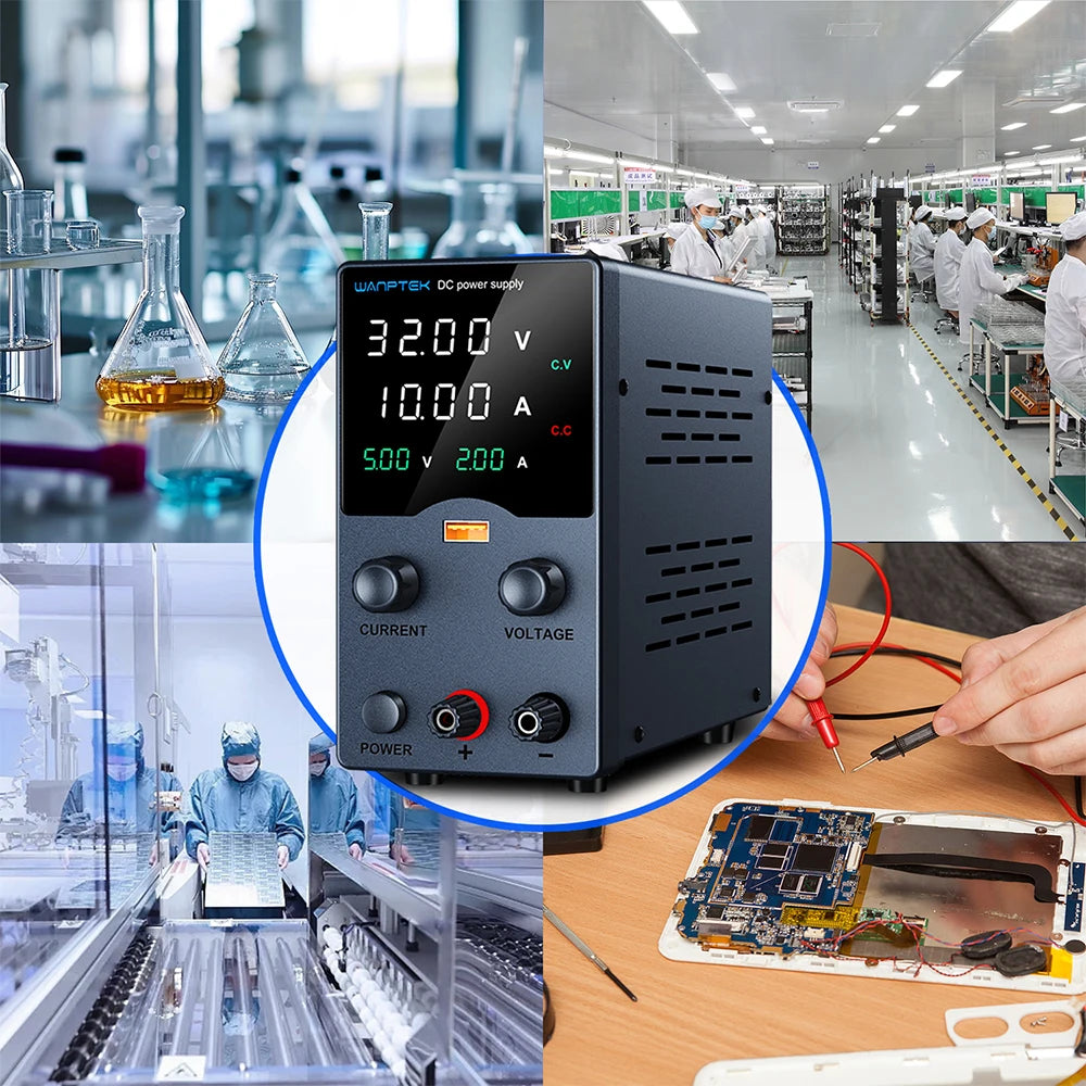 Wanptek Laboratory Power Supply 30V 5A 30V 10A 60V 5A 120V 3A  Adjustable with USB Output Display Lab Bench DC Power Supply.