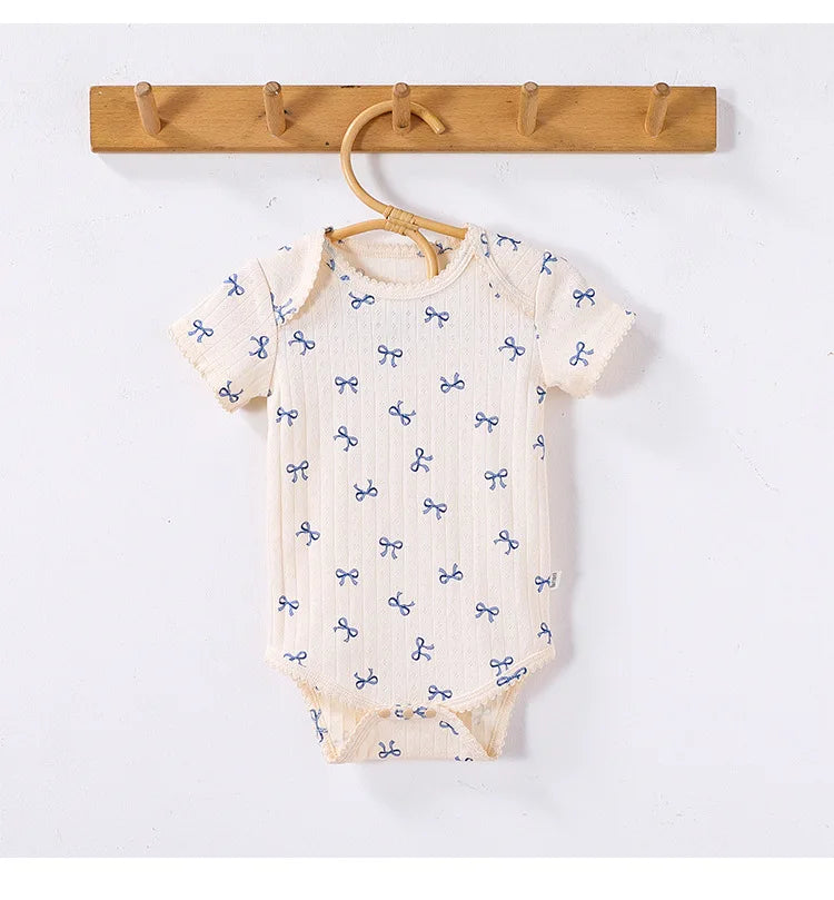 0-24M Baumwolle Baby Mädchen Strampler Herz Druck Nette Prinzessin Body Sommer Neugeborenen Kind Baby Kleidung Kurzarm outfit.