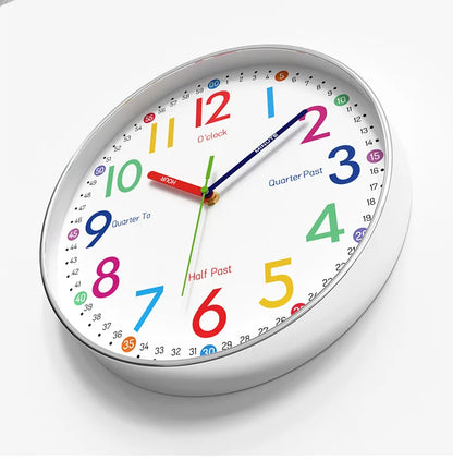 12 Zoll Frühe Bildung Wanduhr Cartoon Kinder Zeitmanagement Quarzuhr Hause Wand Hängen Stille Uhr 30 CM
