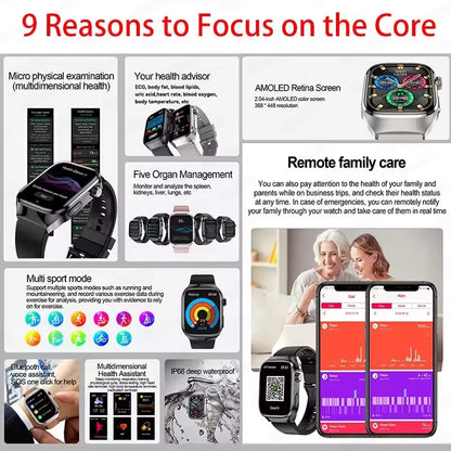 2025 New For Huawei Three highs Blood Pressure Smartwatch ECG Uric Acid Heart Rate Clock Body Analysis Health Monitoring Watches.