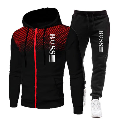 The new men's tracksuit 2025 features hats and sweatpants, fitness wear, and casual and entertainment trendsetters.
