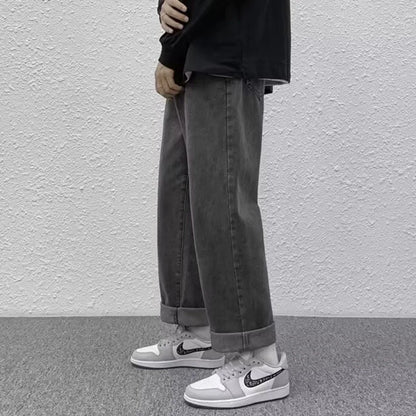 2025 Men Baggy Casual Jeans Male High Street Straight Leg Denim Pants American Classic Retro Summer Casual Long Trousers.