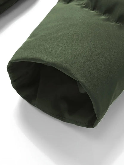 Men'S Heavyweight Winter Coat Windproof Cold Weather Jacket with Full-Length Zipper, Hooded Long Formality, Large Front Pockets