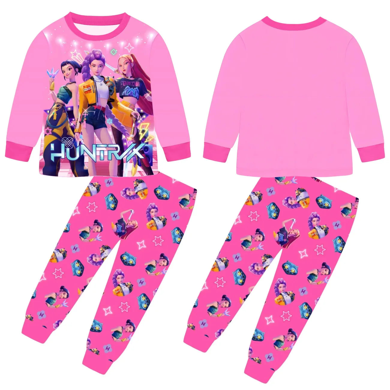 Movie Kpop Demon Hunters Kids Clothes Set Pajamas Sets Boys Daily Nightgowns Girls Long Sleeve T Shirt+Pants 2pcs Set.