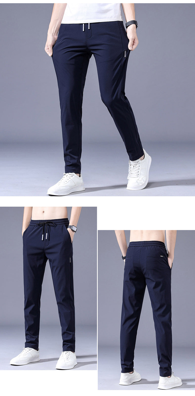 New Spring Summer Men's Casual Pants Slim Pant Straight Thin Trousers Male Fashion Stretch Khaki Jogging 28-38.