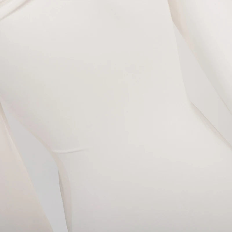 Chic Sexy Criss-cross Pleated Slash Neck Slim Fit Solid Color Basic 2024 Sexy Hot Female Long-sleeves High Waisted Bodysuit Tops