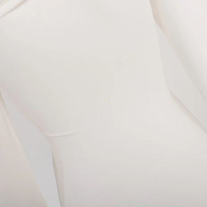 Chic Sexy Criss-cross Pleated Slash Neck Slim Fit Solid Color Basic 2024 Sexy Hot Female Long-sleeves High Waisted Bodysuit Tops