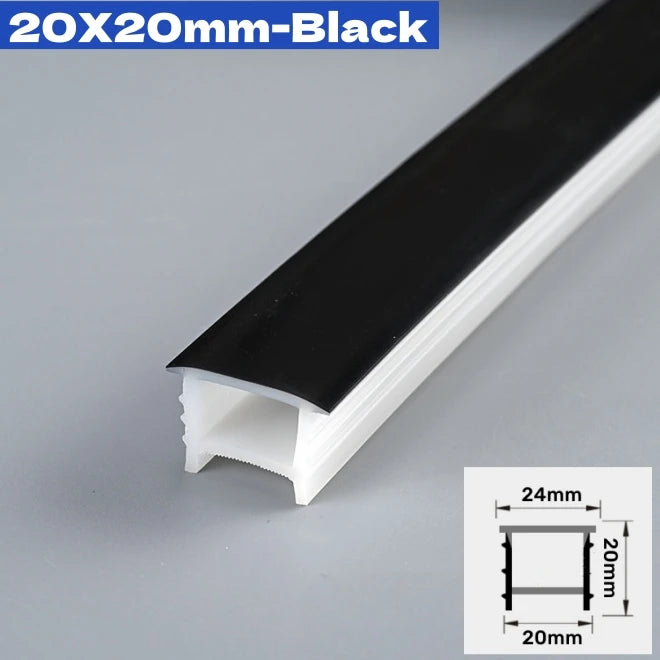 Black Flexible LED Neon Rope Lamp Silicone Tube Diffuser Recessed Channel For WS2811 WS2812B Waterproof Ribbon Neon Strip Lights