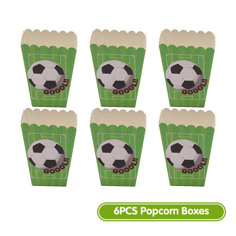 Fußball Geburtstag Dekoration Party Supplies Geschirr Luftballons Set Süßigkeiten Geschenkboxen Fußball Geburtstagsgeschenke Kinder Geburtstagsgeschenke
