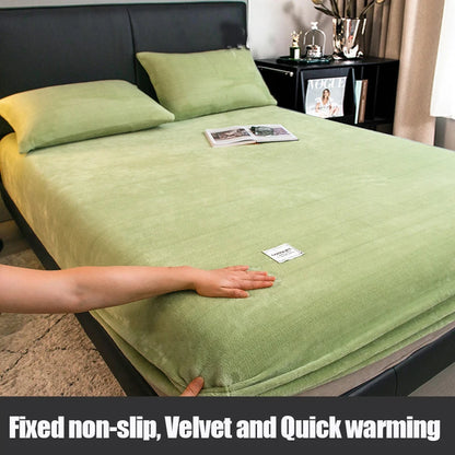 1pc Warm Winter Elastic Fitted Sheets Adjustable Flannel Velvet Mattress Cover Fluffy Fitted Bed Sheets for 200 Queen 180 size