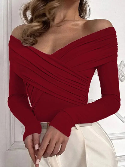 Women Spring Sexy Red Bodysuits Backless Solid Corset Slim Fashion Crossed Bodysuits Long Sleeves Casual Female Knitted Rompers.