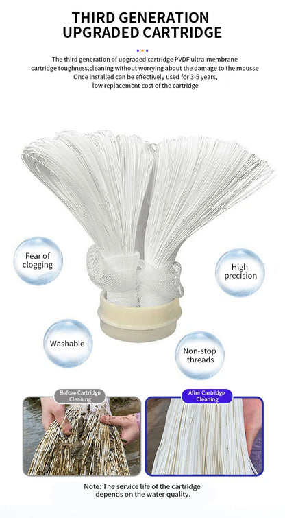 DIVEDEER Stainless Steel Water Purifier for Household Use Rural Groundwater Yellow Mud Water Well Water Ultrafiltration Filter