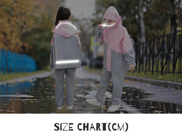 LOlanta Kids Waterproof Suit Hooded Raincoat Jacket and Trousers Set Puddle Suit with Zip for Boys Girls 8-14 Years.