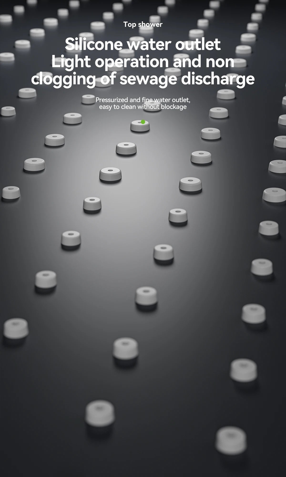 Space aluminum digital display atmosphere light shower shower set, 4-speed turbocharged bathroom shower