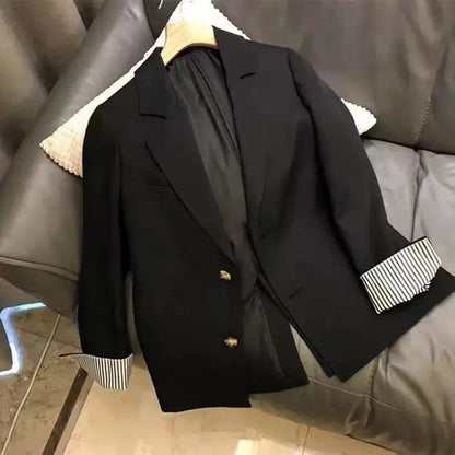 Casual Blazer for Women Korean Elegant Office Ladies Single Breasted Suit Jacket Y2K Autumn Loose Streetwear All Match Outerwear