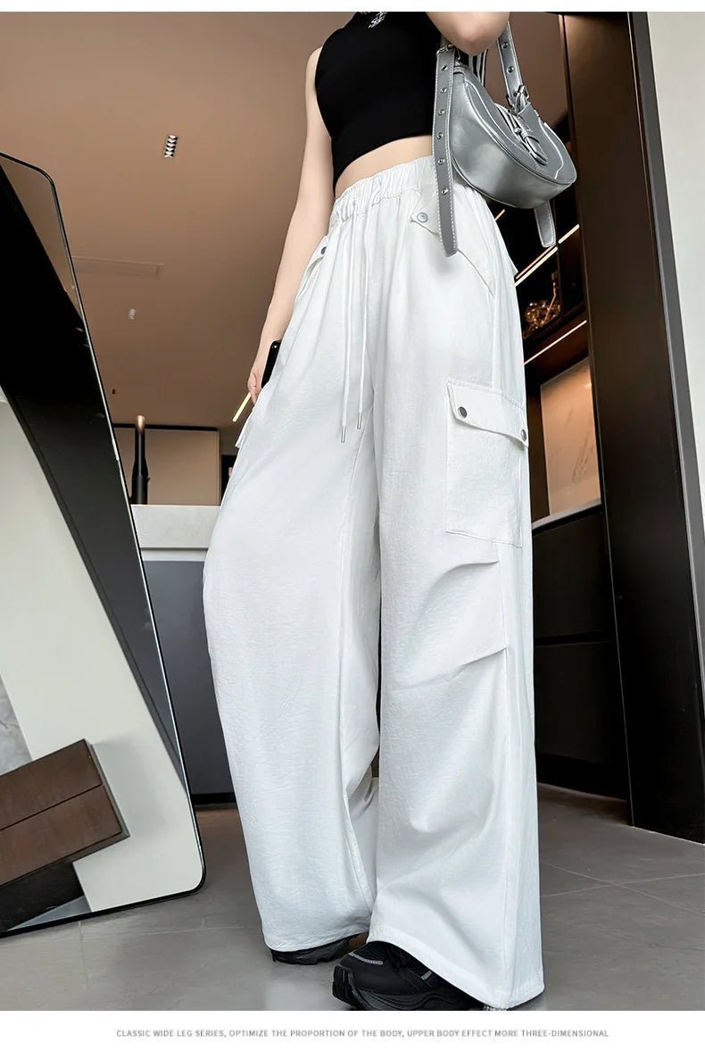 Amerikanischer Fallschirm mit niedriger Taille für Damen im Frühling und Herbst 2022, neue Bergsteiger-Jogginghose mit weitem Bein, schlanke Sport-Arbeitshose.