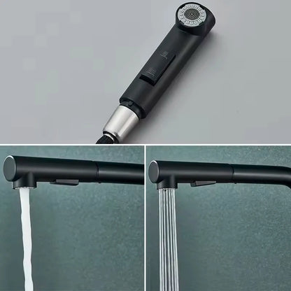 Pull Out Kitchen Sink Faucet Two Model Stream Sprayer Nozzle Stainless Steel Hot Cold Wate Mixer Tap Deck