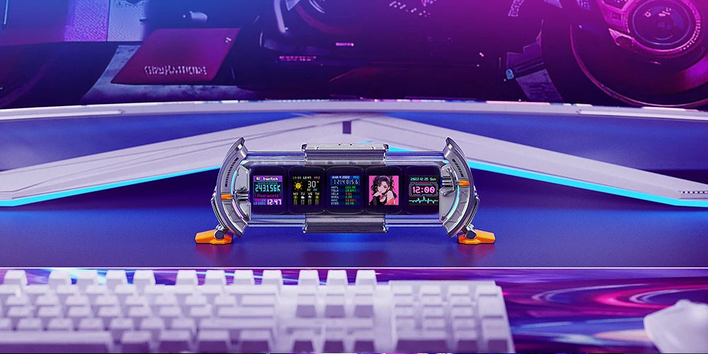 Divoom Times Gate - Cyberpunk Gaming Setup Digital Clock with Smart APP Control, WiFi Connect, RGB LED Display,.