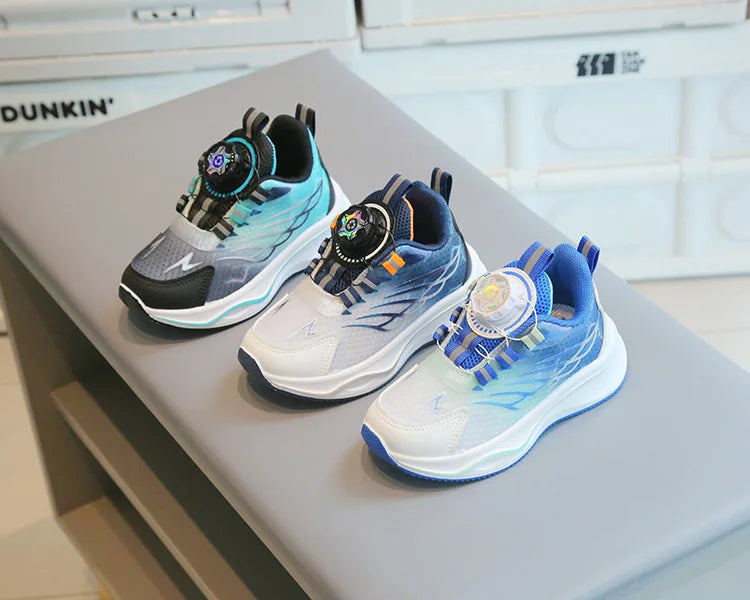 Tenis Child Shoe Casual Sneaker for Boy Kid Shoe for Girl Rotating Buttons Running Shoe for Girl Soft Sole Mesh Braeathable Shoe.