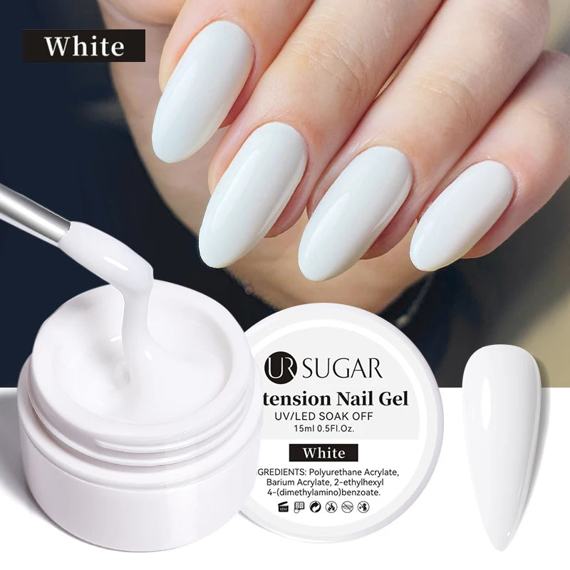 UR SUGAR 7.5ml Acrylic Extension Nail Gel Quick Building Clear Pink Gel Polish Nail Tips extension nail gel  Nail Art Soak Off