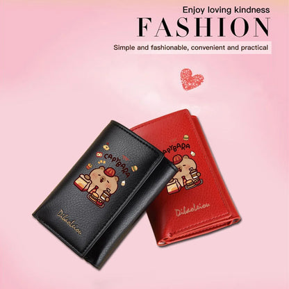 New Mini Short Tri-Fold Ladies Wallet Adorable Compact Feminine Wallet for Women.