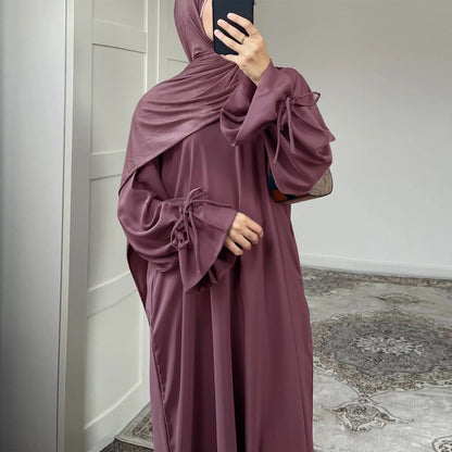 Ramadan Arabic Muslim Women Modest Dress 2025 Elegant Dubai Plain Abaya Islamic Church Clothing Fashion Loose Turkey Solid Robe.
