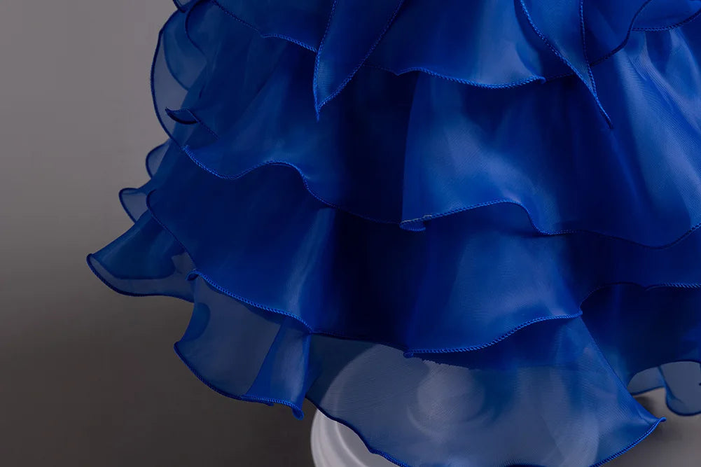 Blumen junge Kuchen flauschigen Design Mädchen Schwanz flauschige Prinzessin Kleid perfekt für Party und Bankett Kleider im Alter von 4-12.