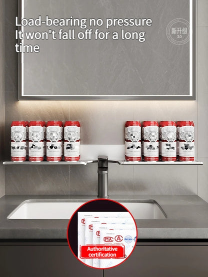 Badezimmerregal aus Aluminium, Badezimmerregal, WC-Lagerregal, WC- und Küchenregal, zum Aufhängen an der Wand, stanzfreies Regal