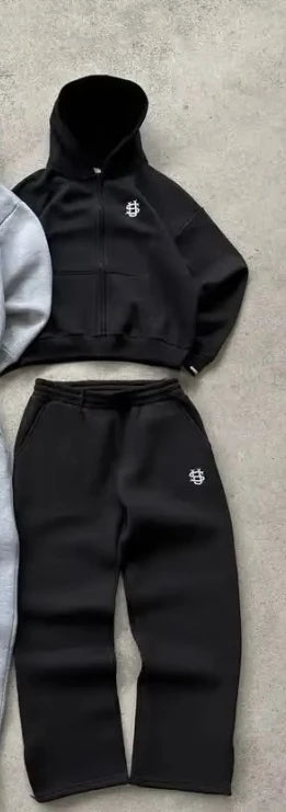 Men and women suits embroidered hoodies loose zipper cardigan personality long-sleeved pants street wear hot sale.