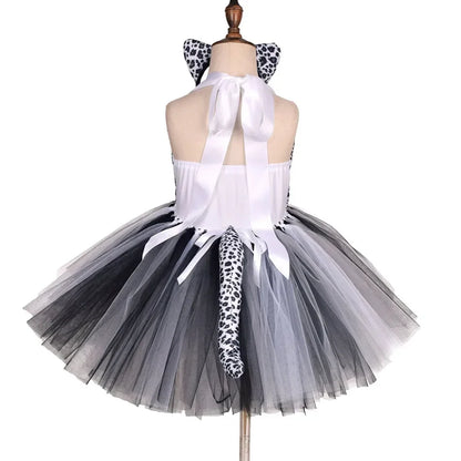Halloween Tier Cosplay Kostüm für Kinder Wald Thema Kühe Tiger Giraffe Leopard Zebra Tutu Kleider Performance Tanz Sets