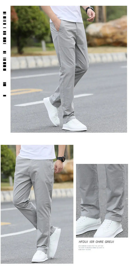 Men's High-Quality Chinos -Cotton Casual Trousers - Breathable Straight Pants (Sizes w28-w40).