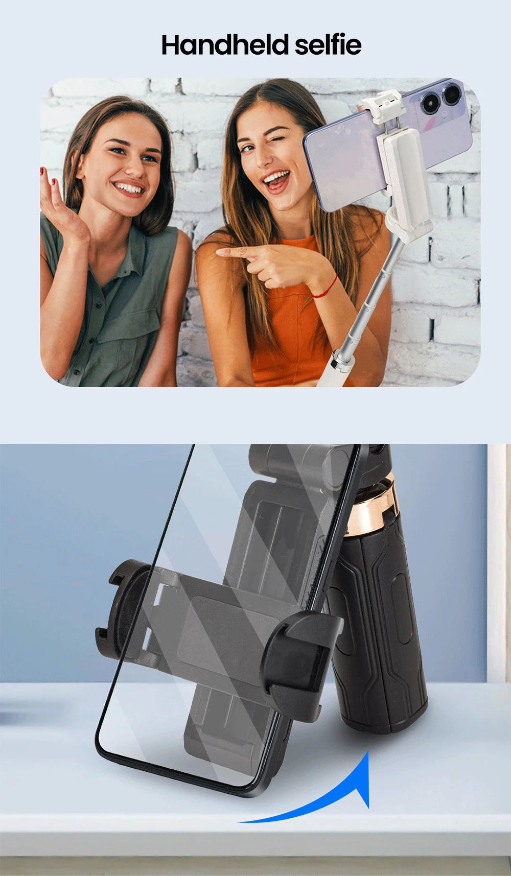 Elough Selfie Stick Tripod Phone Stand Shooting Aid Wireless Bluetooth Remote Extendable Portable Phone Holder For Live Broadcas.