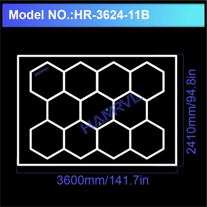 Hexagonal ceiling light BarberShop Car Garage LED Light 6500k LED tube for Gym Bar Hair Salon Library Workshop Auto Body Repair